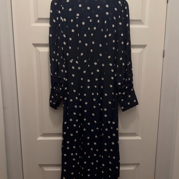NWT GANNI Polka-Dot Georgette Wrap Midi Dress- Size 40 - Picture 6 of 7